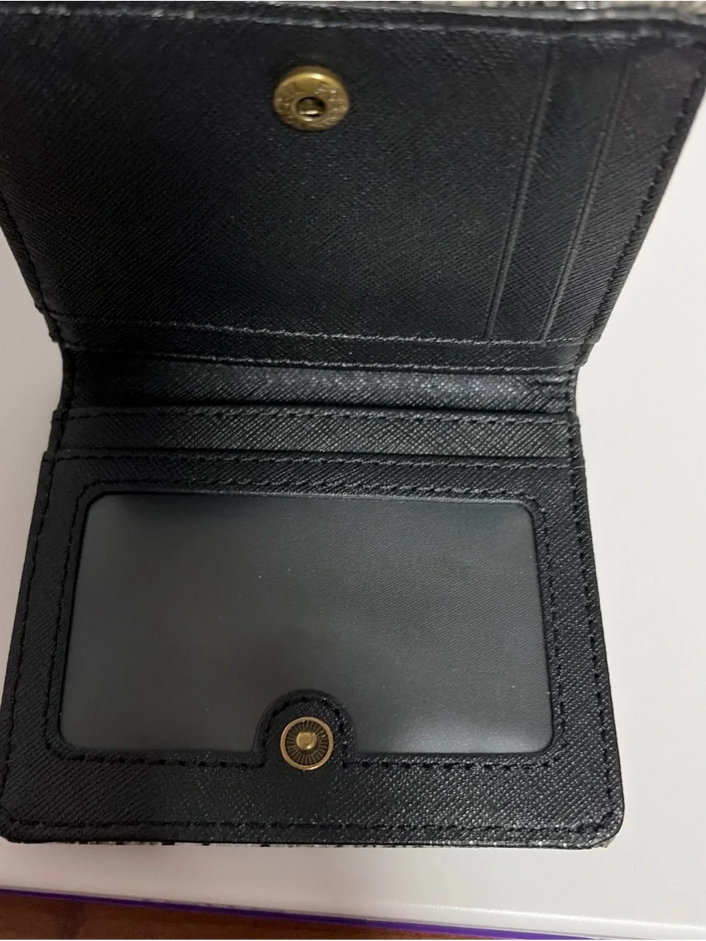 Fossil Snake-Print Card Holder in Black and Gray